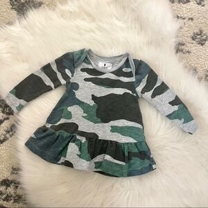 J. Crew baby camo long sleve peplum top size 3-6 months